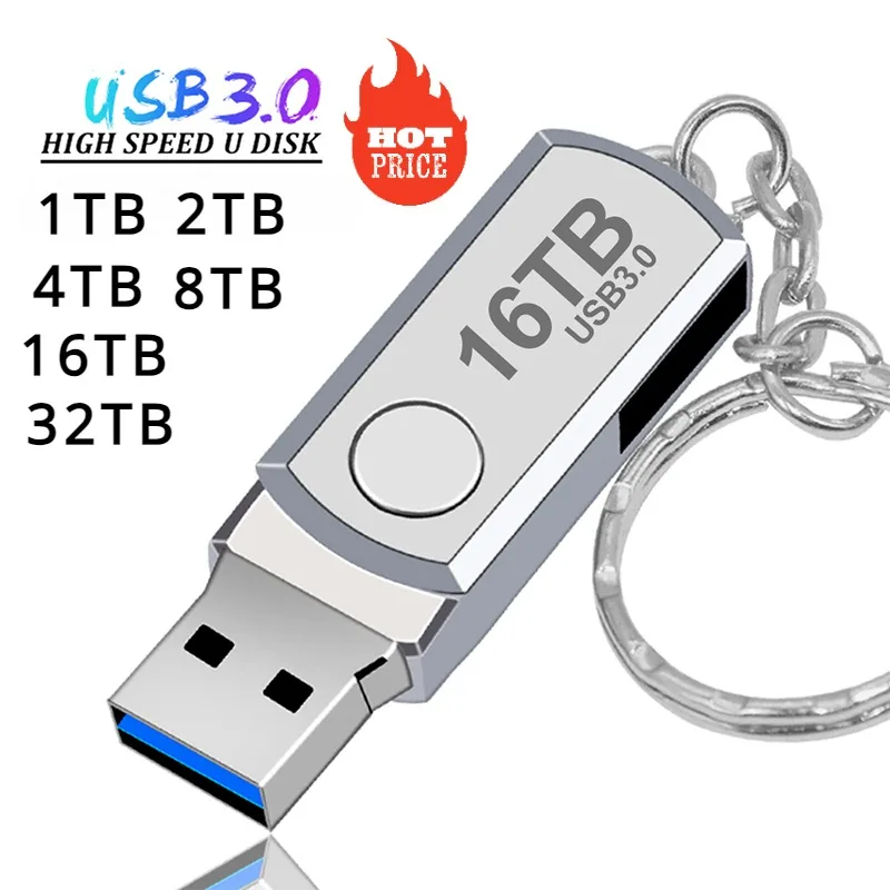 Pendrive USB 3,0 de alta velocidad, unidad Flash de Metal de 16TB, 4TB, 8TB, portátil, SSD, envío gratis, nuevo