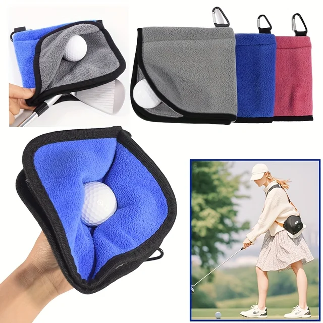 Golf towel, ball cleaning towel, ball cleaning cloth towel, outdoor with hook golf gift