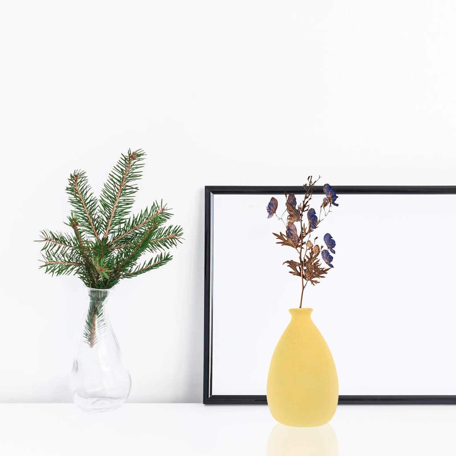 

Ceramic Flower Vase Creative Frosted Decorative Desktop Office Home Adornment Elegant Vase Decor Ceramic Adornment