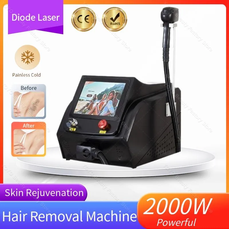 

2000W High Power Ice Cooling 755 808 1064 Device Diode Laser Epilator Three Wavelength Painless 808nm Hair Removal Machine