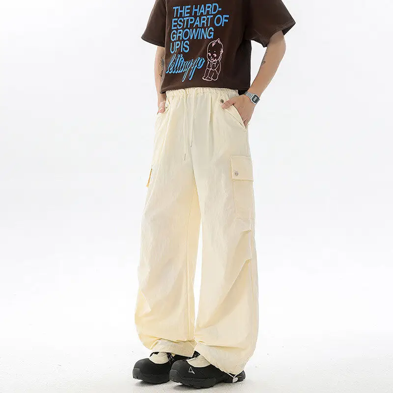 Sommer Eis Seide Qui Dry männer Lange Größe plus Casual Hosen Lose Gerade Bein Arbeitskleidung Hosen Faionable Jugend Sle