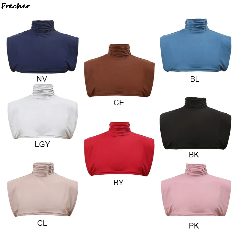 Effen kleur elastische afneembare kragen coltrui binnenkraag voor dames mode doe-het-zelf shirts kleding revers blouse topkragen