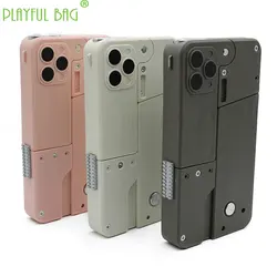 New Hot Sale Folding Gun Mobile Phone Soft Bullet Gun Case Children Boys Pistol Christmas Gift toy gun Girls Pink ND18