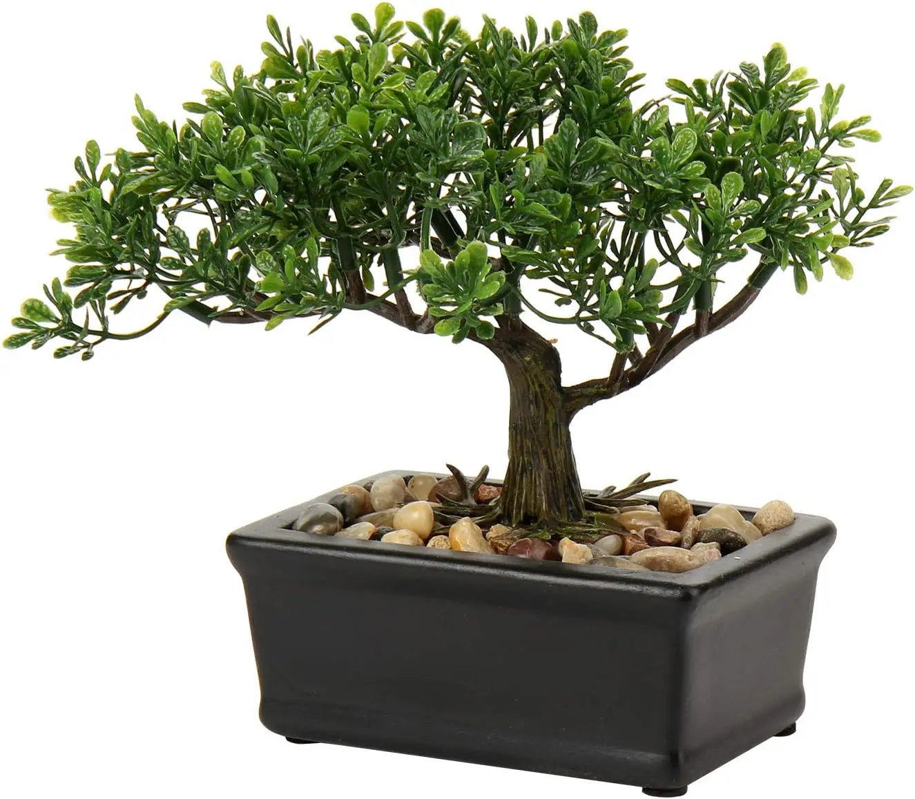 Artificial Bonsai Tree Juniper Faux Plants Indoor Small Fake Decor with Ceramic Pots for Home Office Desk Table Shelf Living