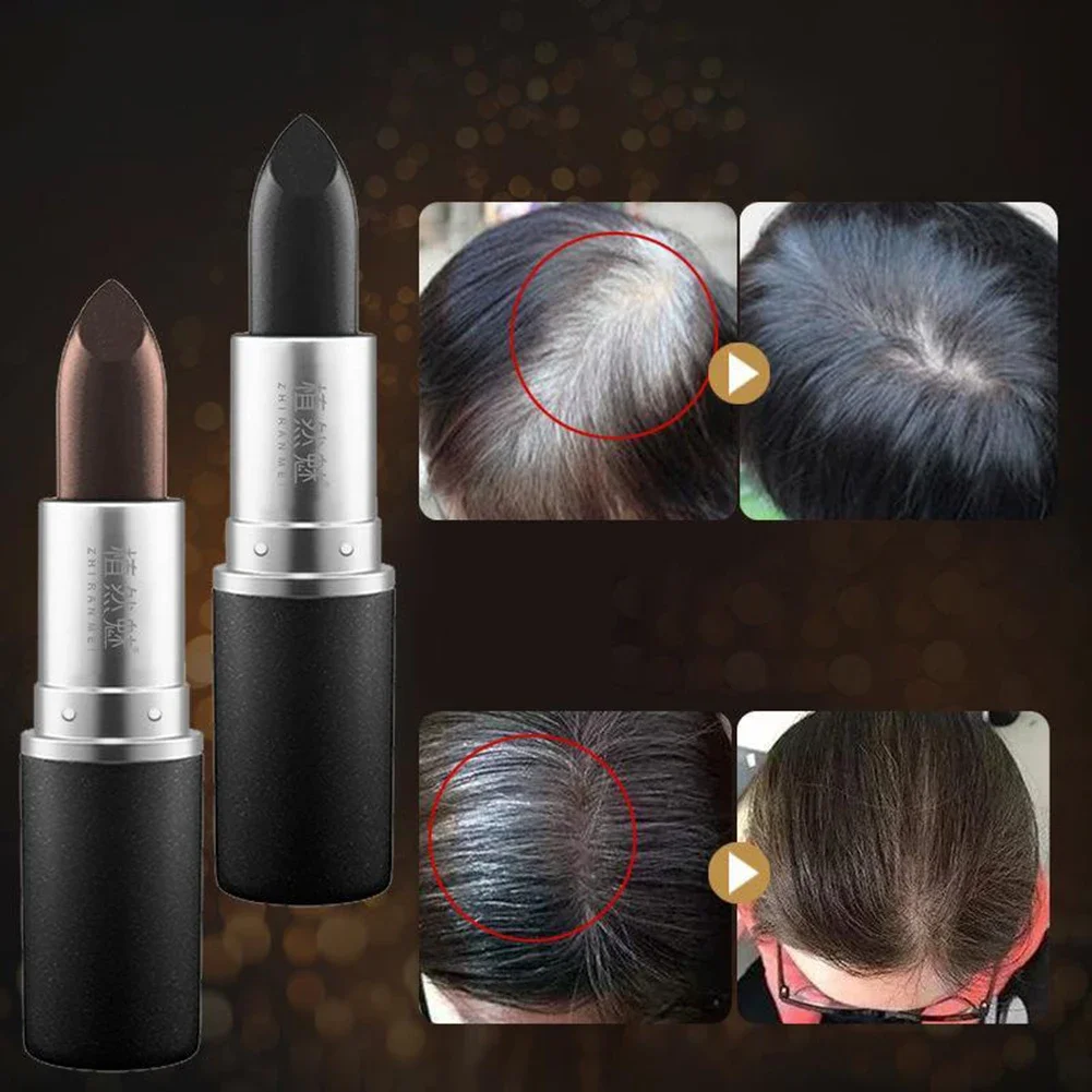 Vara de cor de cabelo descartável, escova de creme de tintura, acessórios de batom, caneta de tintura de coloração de cabelo, retoque de raiz, preto e marrom