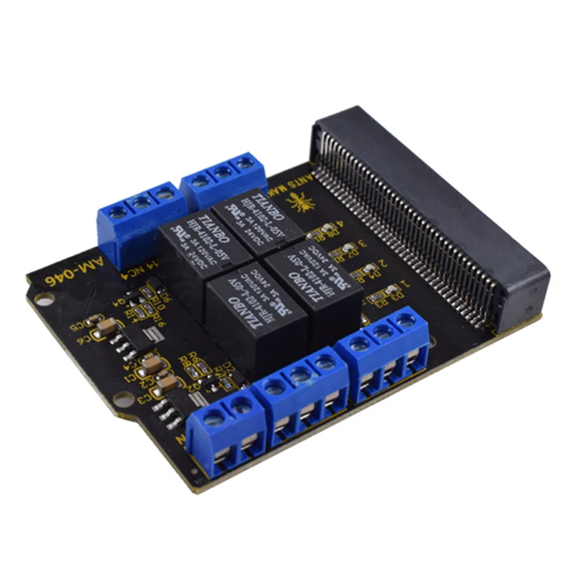 Carte d'extension de relais Microbit, relais 4 voies 5V, déclencheur de haut niveau, extension Micro:Bit