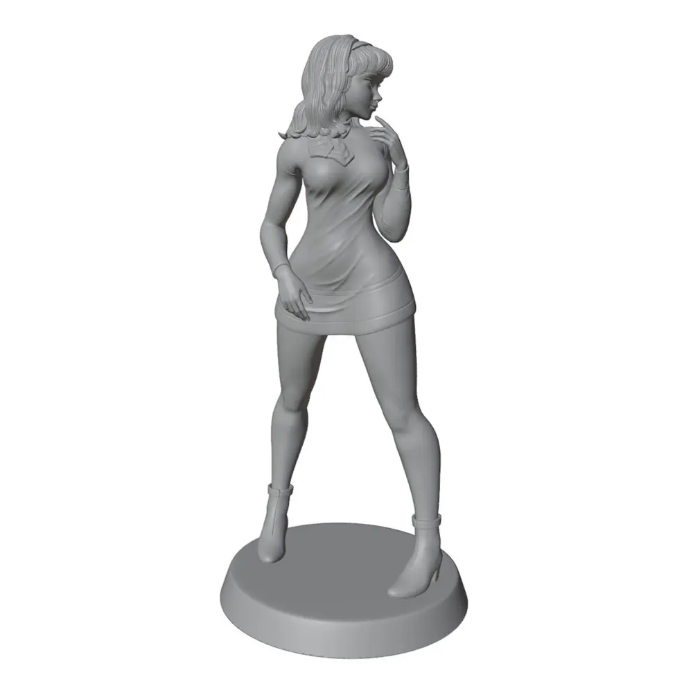 1/24 Miniature Resin Model Statue, 75mm Figure Toy Model Kit, Woman Wearing a Tight Dress and High-Heeled Short Boots, with Smooth Overall Lines Highly Detailed Resin Model Figure, Uncolored, Perfect for Role-Playing Games and Collecting.