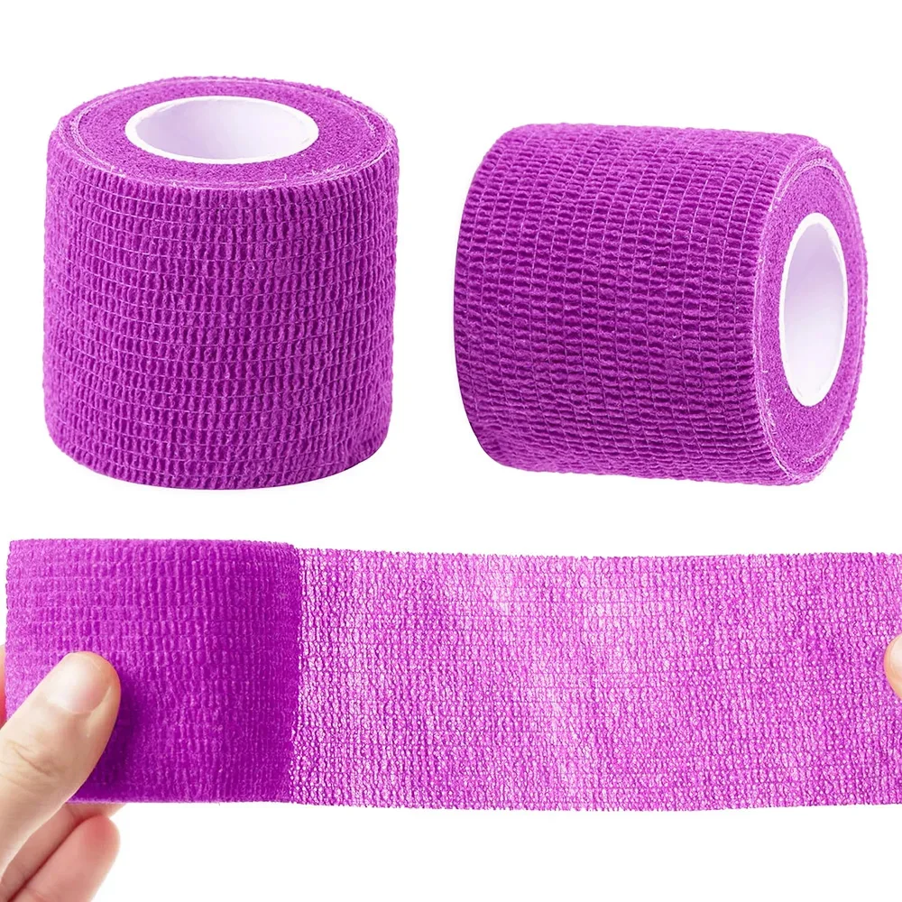 

48/24/12/6/3 шт. фиолетовые бинты для татуировки, лента для захвата татуировки, эластичные бинты в рулонах для тату-машины, ручка, аксессуары для татуировки