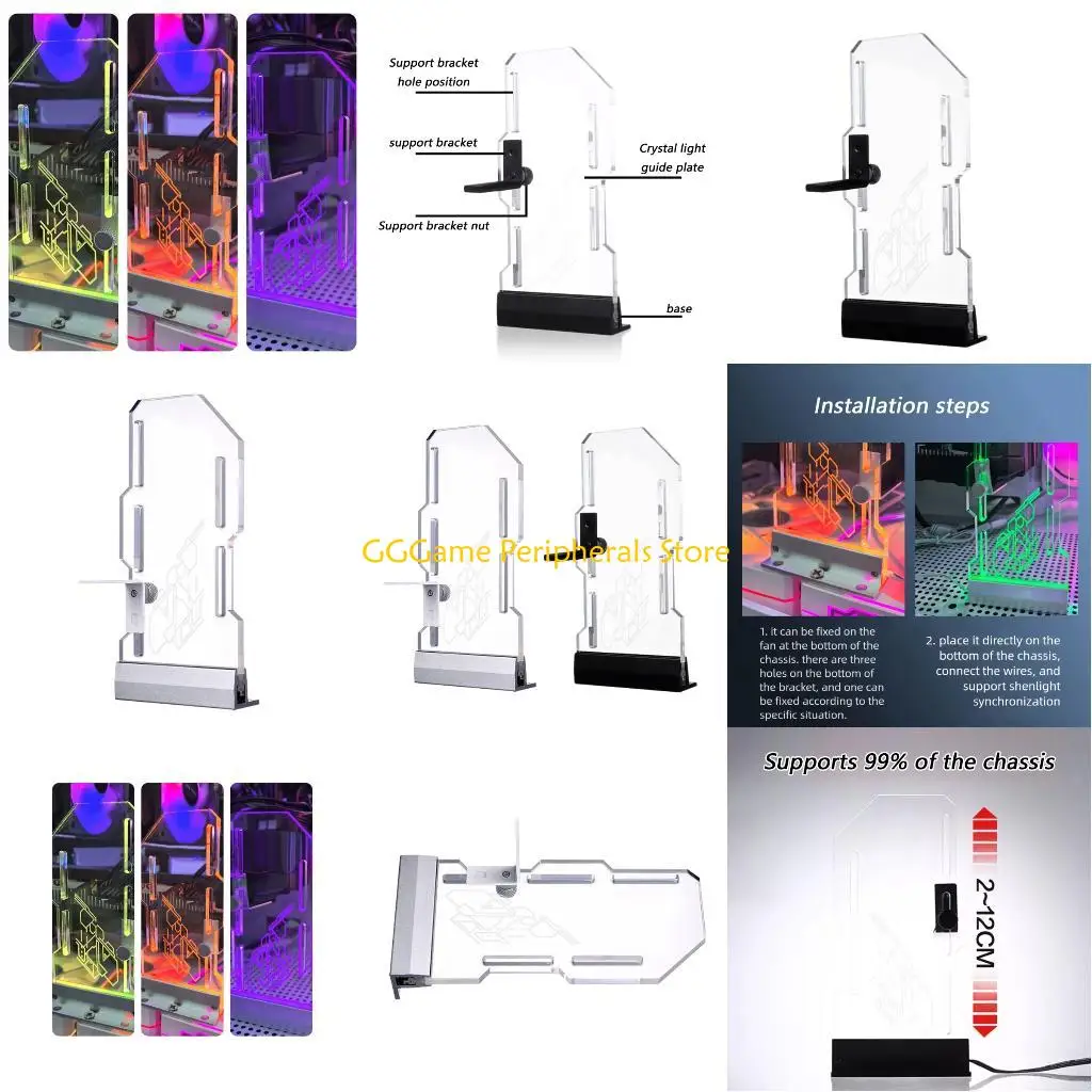 

U55B Multiple Hole Adjustable ARGB GPU Support Bracket High Strength Acrylic Material