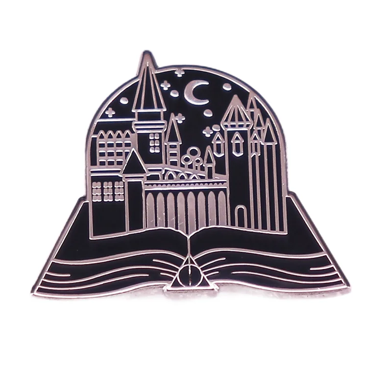 Book is Magic Enamel Pin Literary Brooch Enchanted Castle Badge