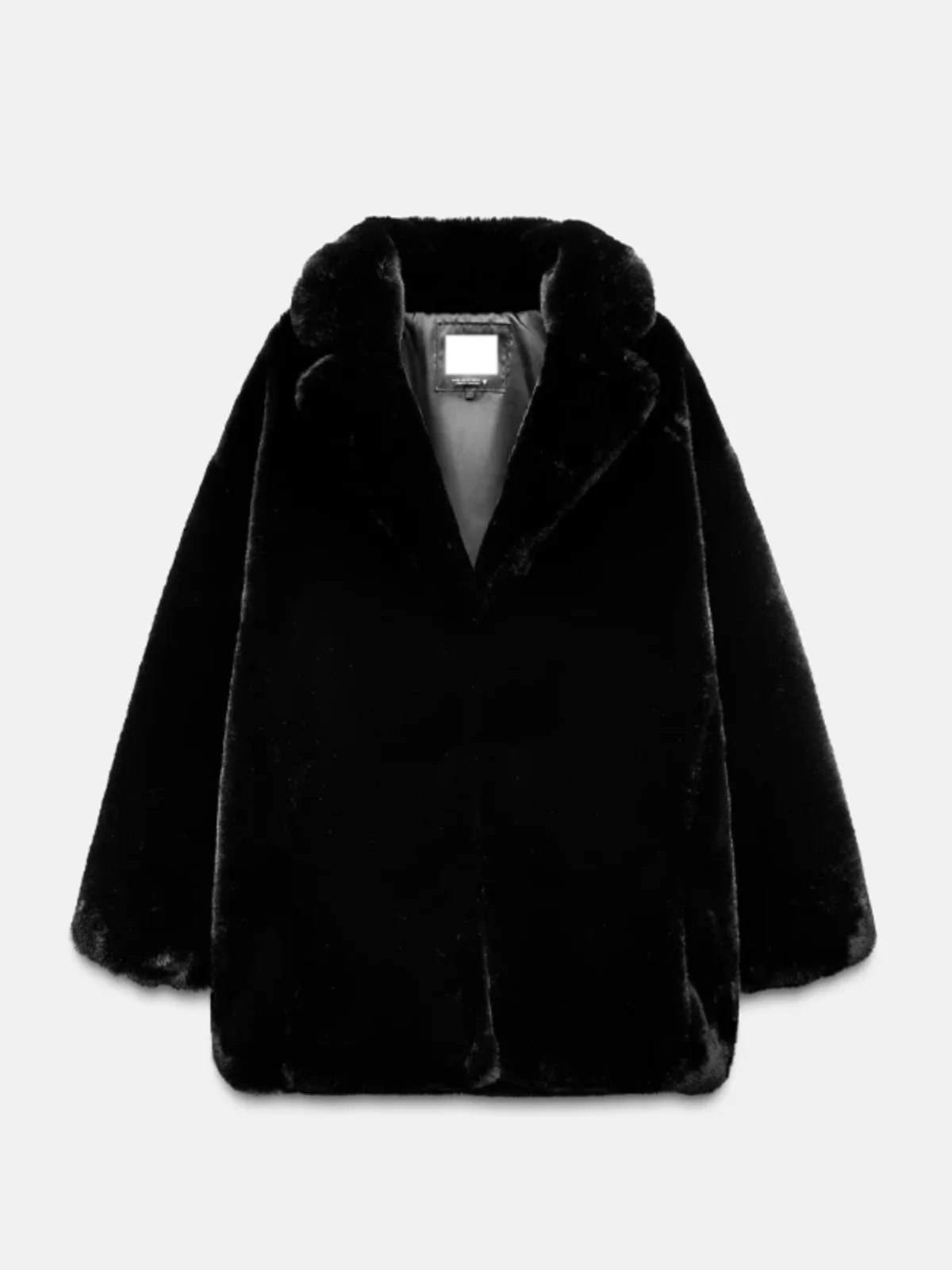 شتاء جديد Bla سلسلة تأثير الفراء الاصطناعي طويل Sve V-Ne معطف ملابس خارجية Ele بسيط Sle Thiened فضفاض صالح #1