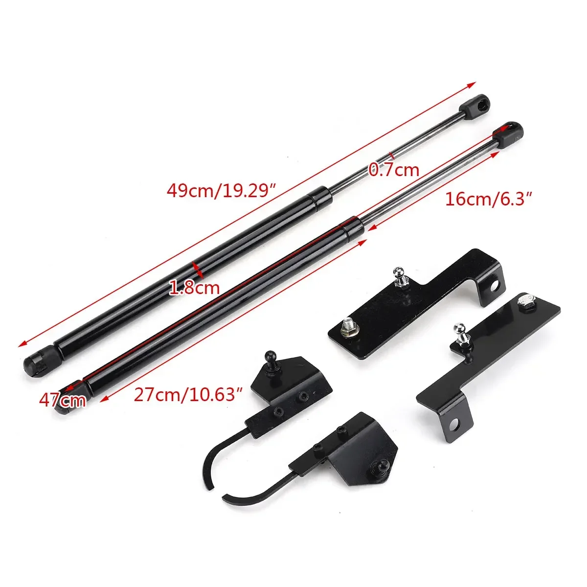 

2pcs Front Hood Bonnet Modify Gas Struts Lift Support Shock Damper for Jeep Wrangler (JK) 2007 2008 2009 2010 2011 2012 - 2018