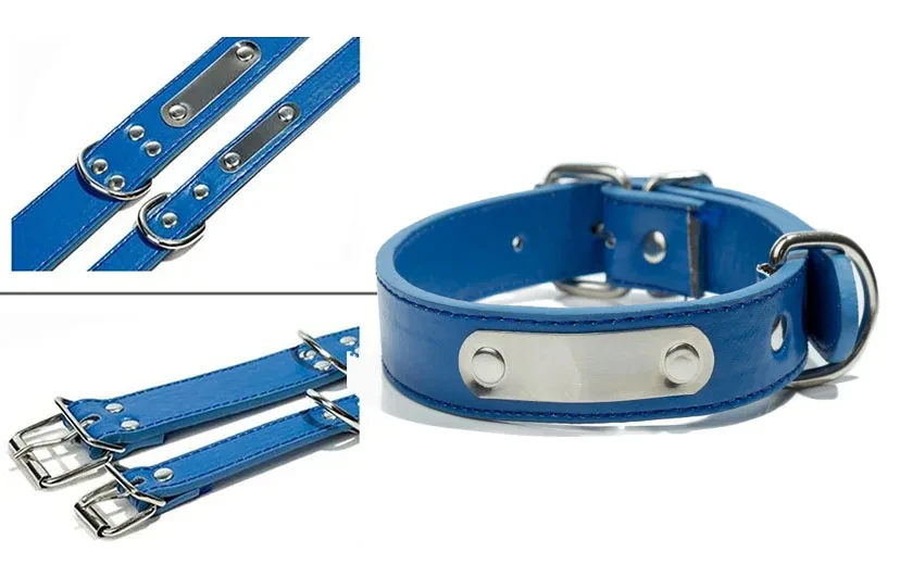 Personalisiertes Hundehalsband mit Namen, geschnitzt, ID-Tag, Anti-Verlust, solides PU-Lederhalsband für kleine, mittelgroße und große Hunde, Welpen, Katzen, Heimtierbedarf – Detail 6