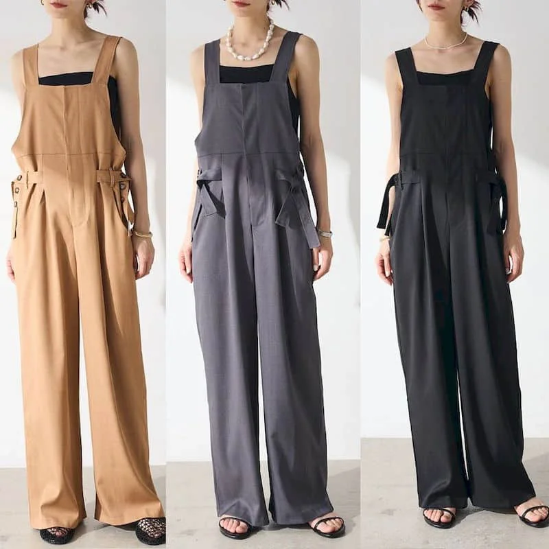 Tute da donna Abbigliamento da lavoro Senza maniche Solido Versatile Allentato Casual Completo intero Tute da donna Tute vintage da donna