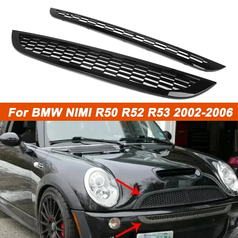 

Car Front Bumper Upper Lower Grill For Mini Cooper R50 R52 R53 2002-2006 Replacement Honeycomb Mesh Grille Radiator Trims Cover