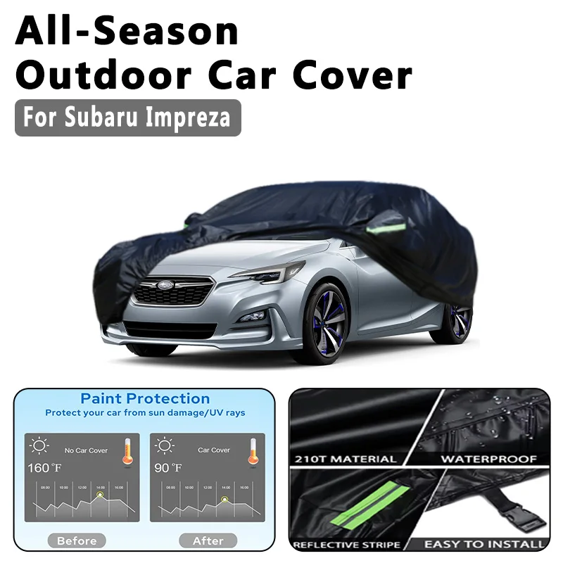 

Outdoor Car Cover Waterproof Dustproof UV Sun Protection, Full Car Protector Exterior Parts For Subaru Impreza GC GD GE GJ GK