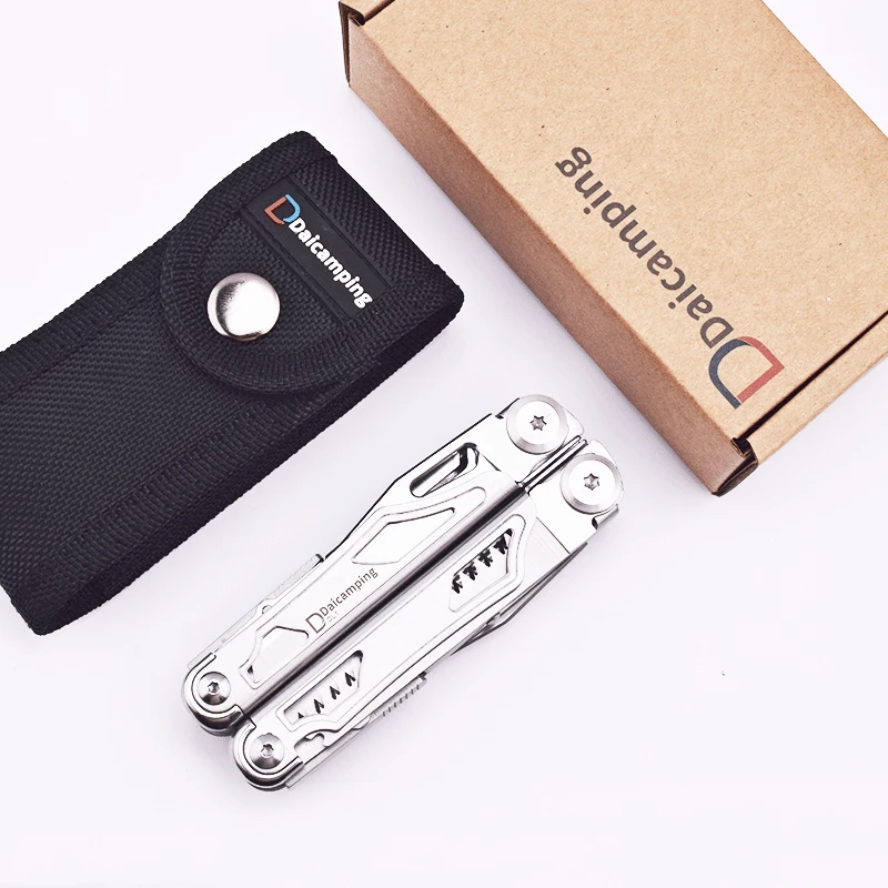 Daicamping DL12 EDC Multi Tools Multifunctionele 7CR17MOV Tang Camping Gear Blade Multitools Clip Leger Zwitsers Opvouwbaar Multi Mes