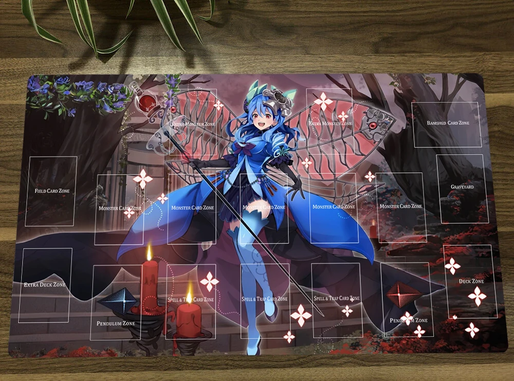 YuGiOh Fiendsmith Aromage Rosemary TCG CCG Mat Trading Card Game Mat Table Playmat Gaming Play Mat Mouse Pad 60x35cm Free Bag