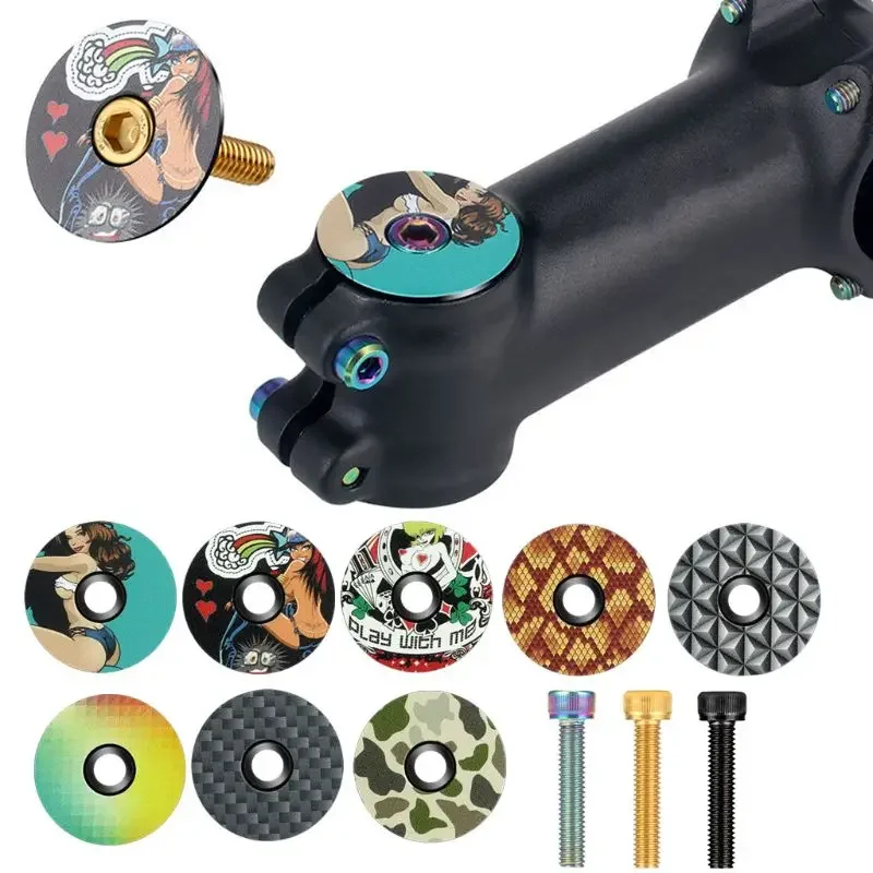 Aluminum Alloy MTB Road Bike Bowl Personality Cover Bicycle Stem Top Cap for 28.6mm Fork Tube Headset Cap Cycling Accessories