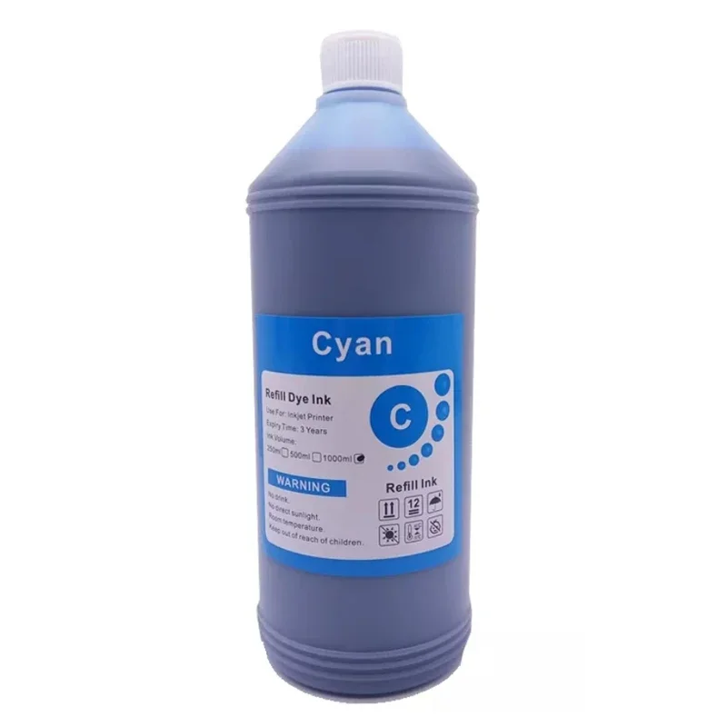 1000ML 1KG Liter Black C M Y Refill Dye Based Ink Kit Replacement For Epson Canon HP Brother Lexmark Samsung Dell Inkjet Printer