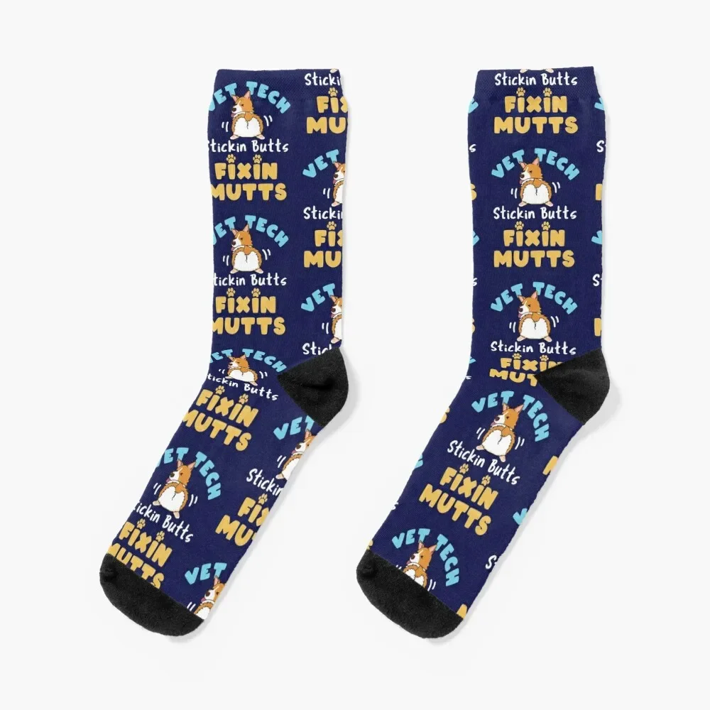 

Vet Tech Stickin' Butts and Fixin' Mutts Socks professional running halloween Socks Men Women's