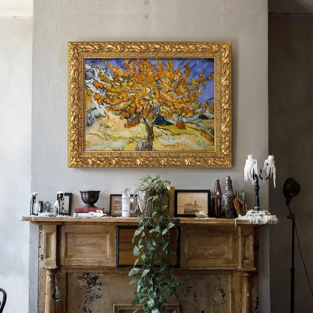 إطار صورة ذهبي عتيق مقاس 16 × 20 للوحات الزيتية القماشية، ديكور الحائط المزخرف (فارغ، بدون لوحة خلفية)