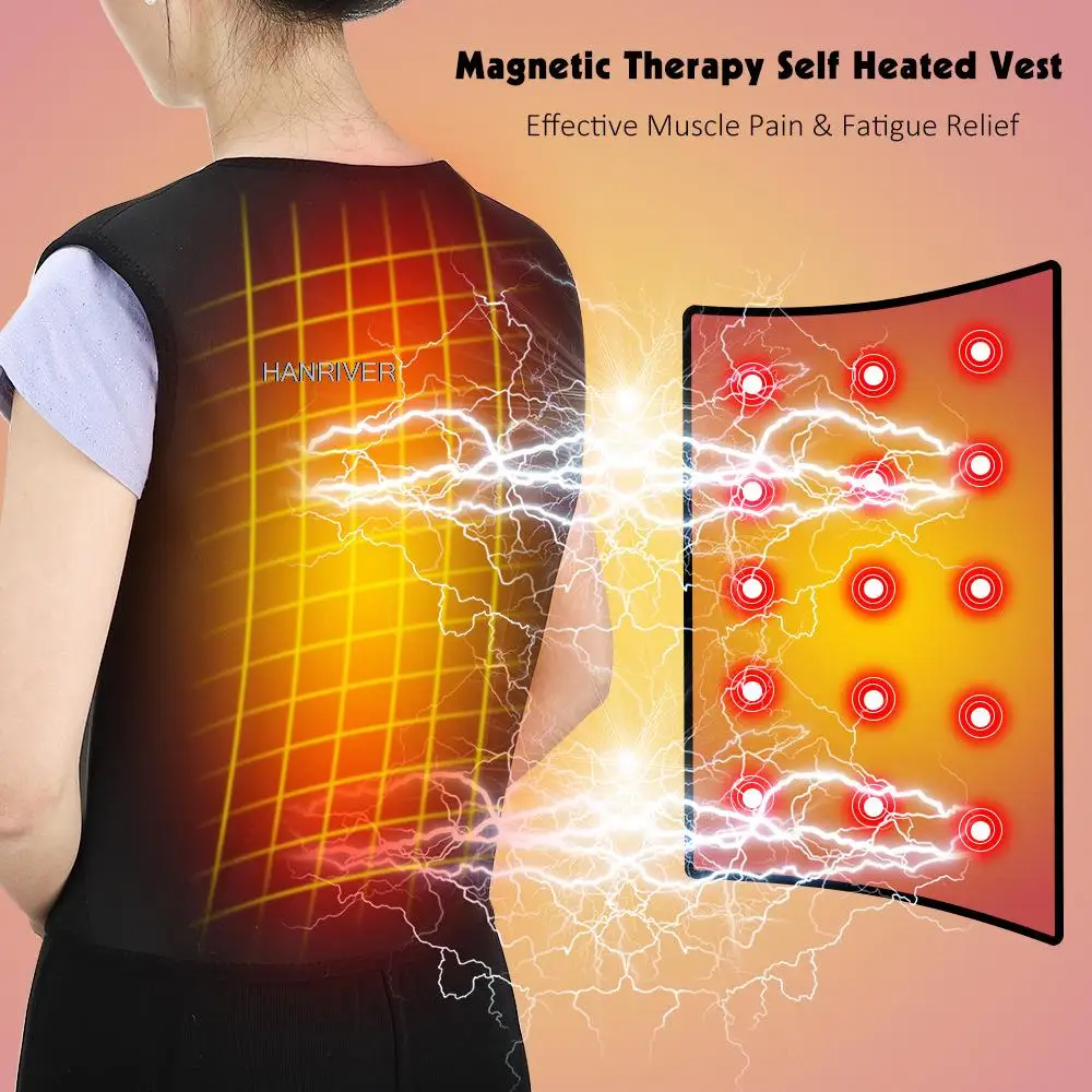 Zipper type tourmaline self-heating protective gear kind of elderly warmth shoulder back magnet physiotherapy hot compress vest