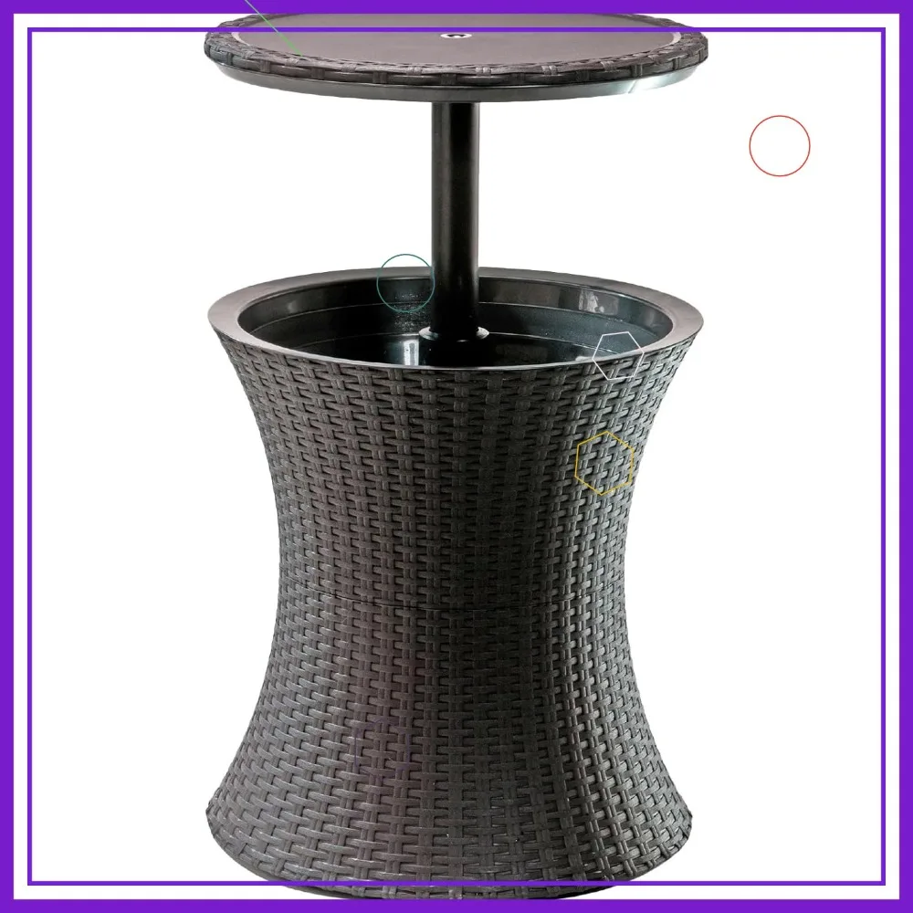 

Portable Outdoor Bar Table with 7.5 Gallon Cooler - Patio Furniture & Hot Tub Side Table