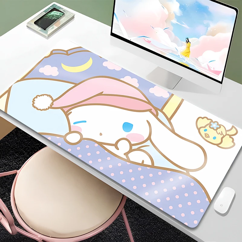 Large Gaming Customized Cinnamoroll Mouse pad Office desk mat Game keyboard pad Desk Mats Sanrio Home Decor ground mat coaster