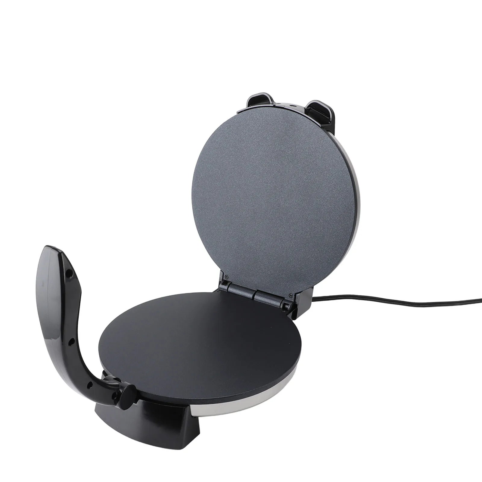 ماكينة صنع التورتيلا الكهربائية بمقبض 10 بوصة للتحكم في درجة الحرارة ومضادة للالتصاق مع غطاء من الفولاذ المقاوم للصدأ