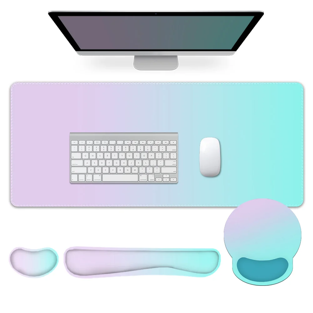 

Purple-Green Gradient Mouse Pad four-piece set - take care of y our wrist, surface anti-slip design, soft and comfortable
