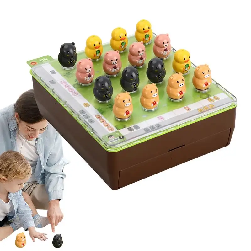 Fun Animal Themed Chess Sets Magnetic Chess Game Logical Thinking Training Advanced Game Magnetic Animal Phalanx Chess Toy