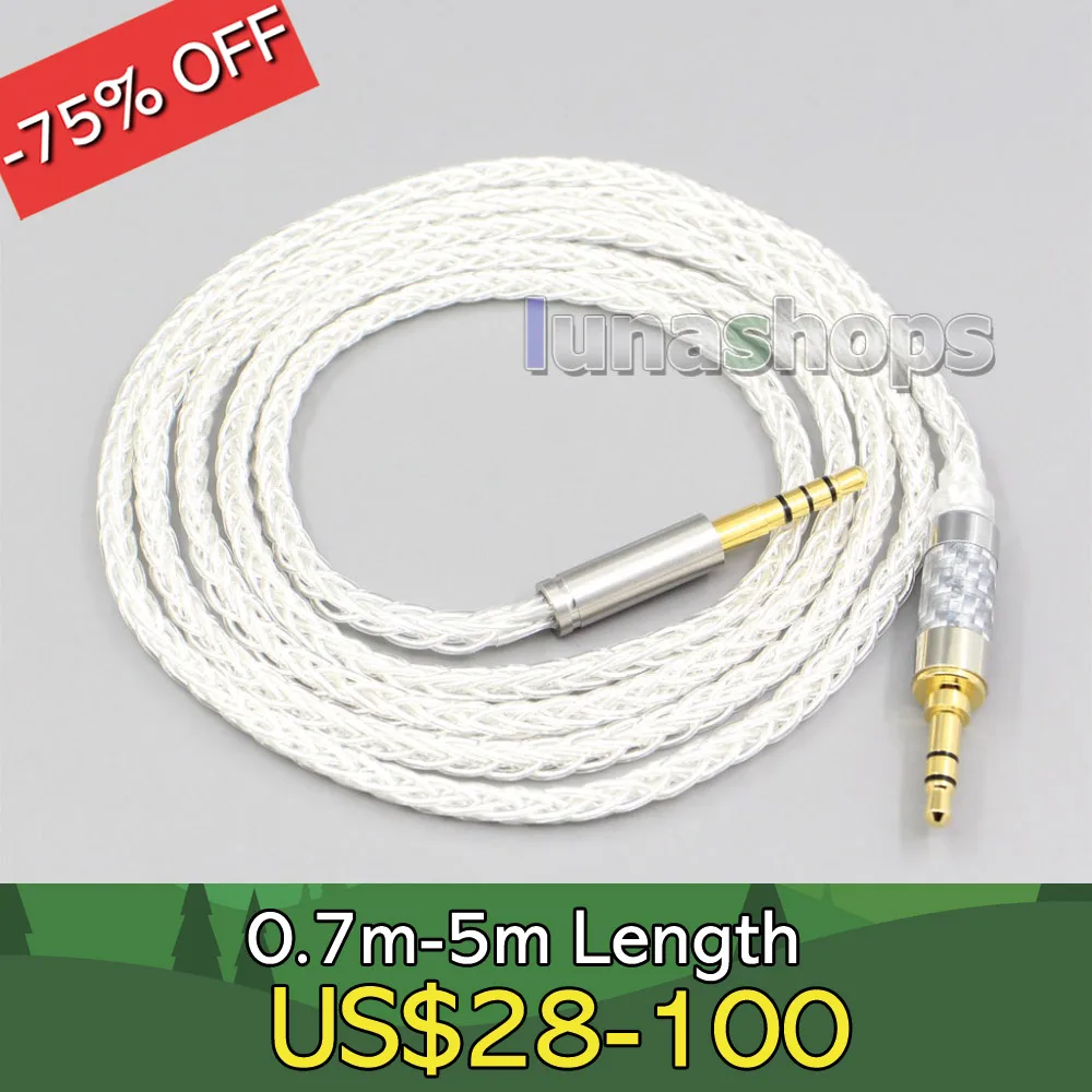 

8 Core Silver Plated OCC Earphone Cable For Denon AH-mm400 AH-mm300 AH-mm200 Beats solo2 solo3 SHP9500 LN006538