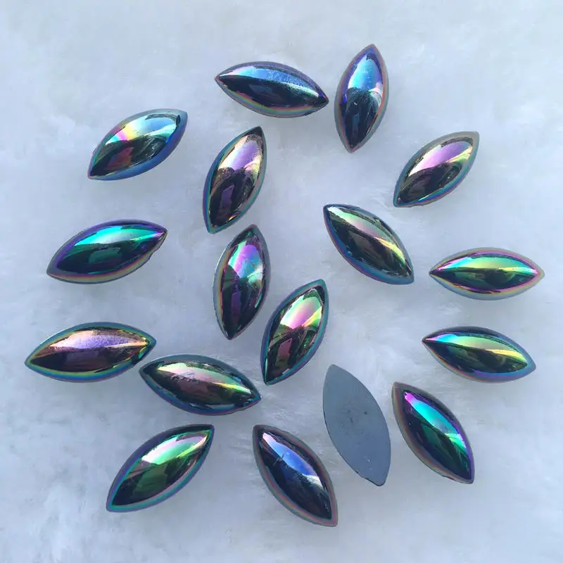 7*15mm Horse eye Shape Acrylic Rhinestones 40Pcs Flatback Stones Strass For DIY Crafts Jewelry Making  -A78