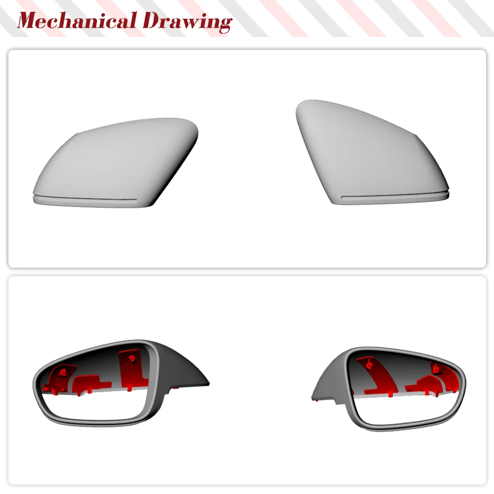 Dry Carbon Car Rear View Mirror Covers Caps For Porsche Taycan Turbo S 2019 2020 Replacement Side Rearview Mirror Covers RHD