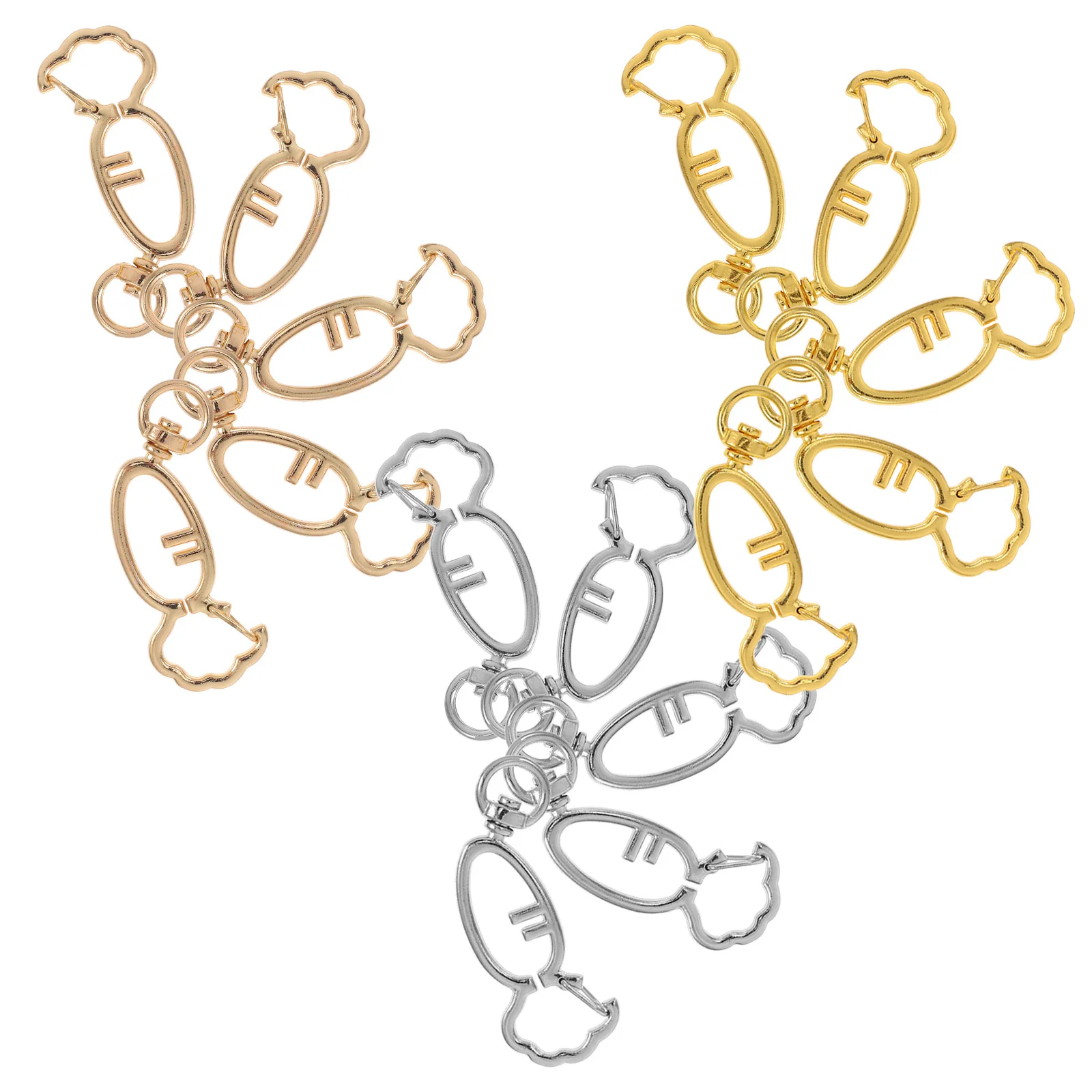 

15Pcs Keychain Clips Carrot Design DIY Mini Carabiner Clips Swivel Hook for Purse Bag Keychain Craft Supplies Purse Clasp