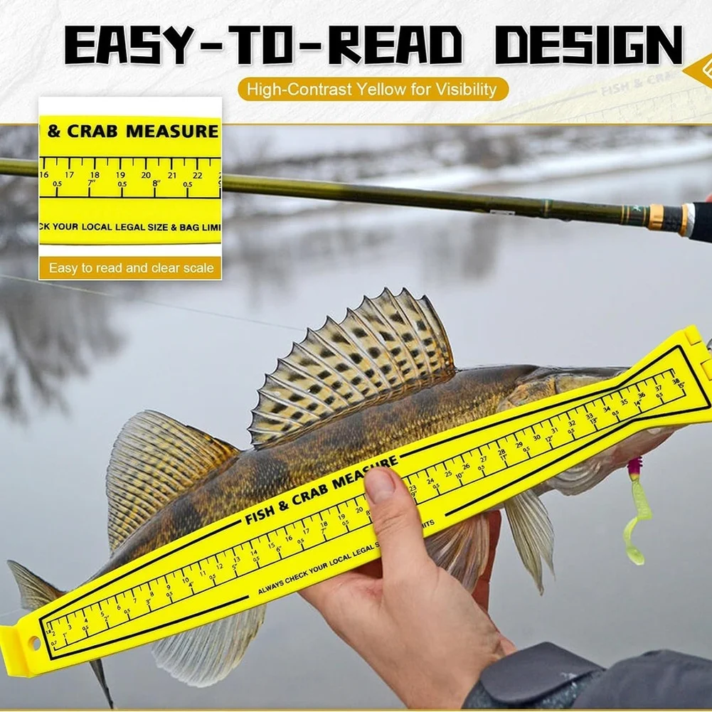 

Измерительная линейка для рыбалки, портативный складной 32-дюймовый инструмент с двойной шкалой 80 см для измерения рыб и крабов в различных состоянии
