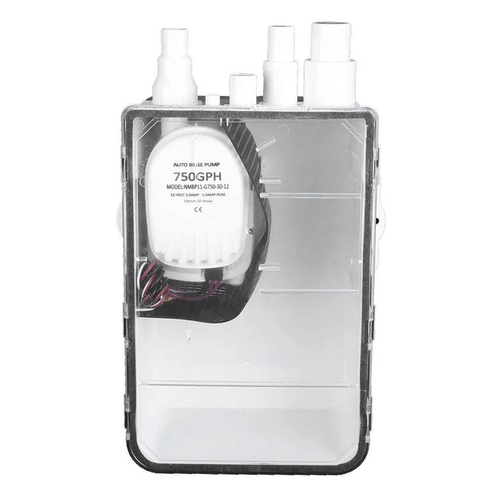 Душевая отстойная система, откачивающая система для лодки, домов на колесах, 12 В, 750 галлонов в час, морской многопортовый дренажный ящик