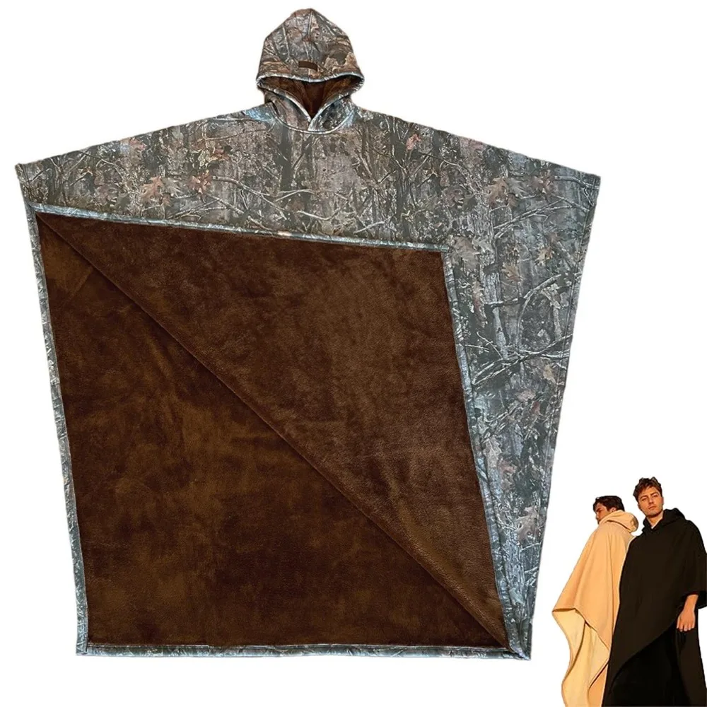 

New Good Quality Indio Cloak Hoodie Punk Loose Solid Color Cloak top Blanket With Hat Men Sweatshirt Casual Autumn and Winter