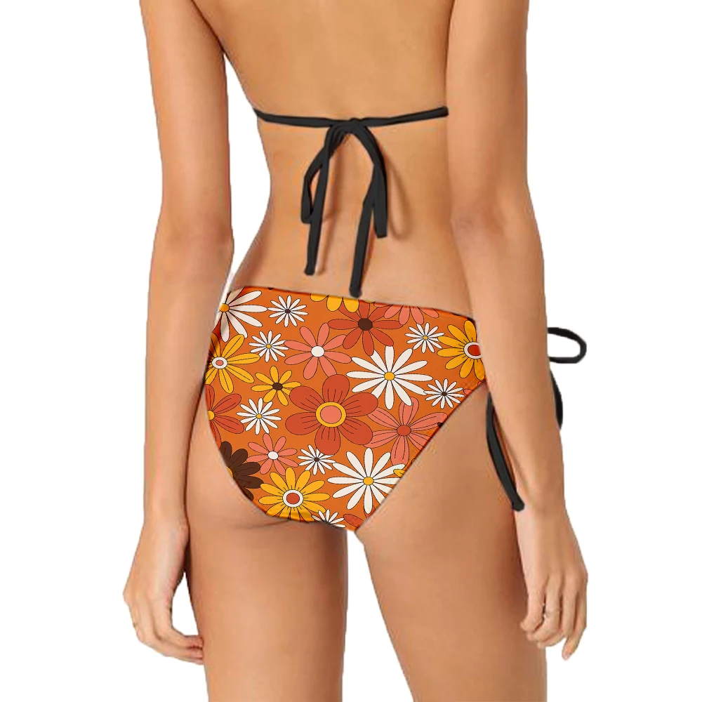 New tropical flower bikini set 3D printing fashion sexy beach swimsuit leisure vacation sunbathing water sports swimsuit