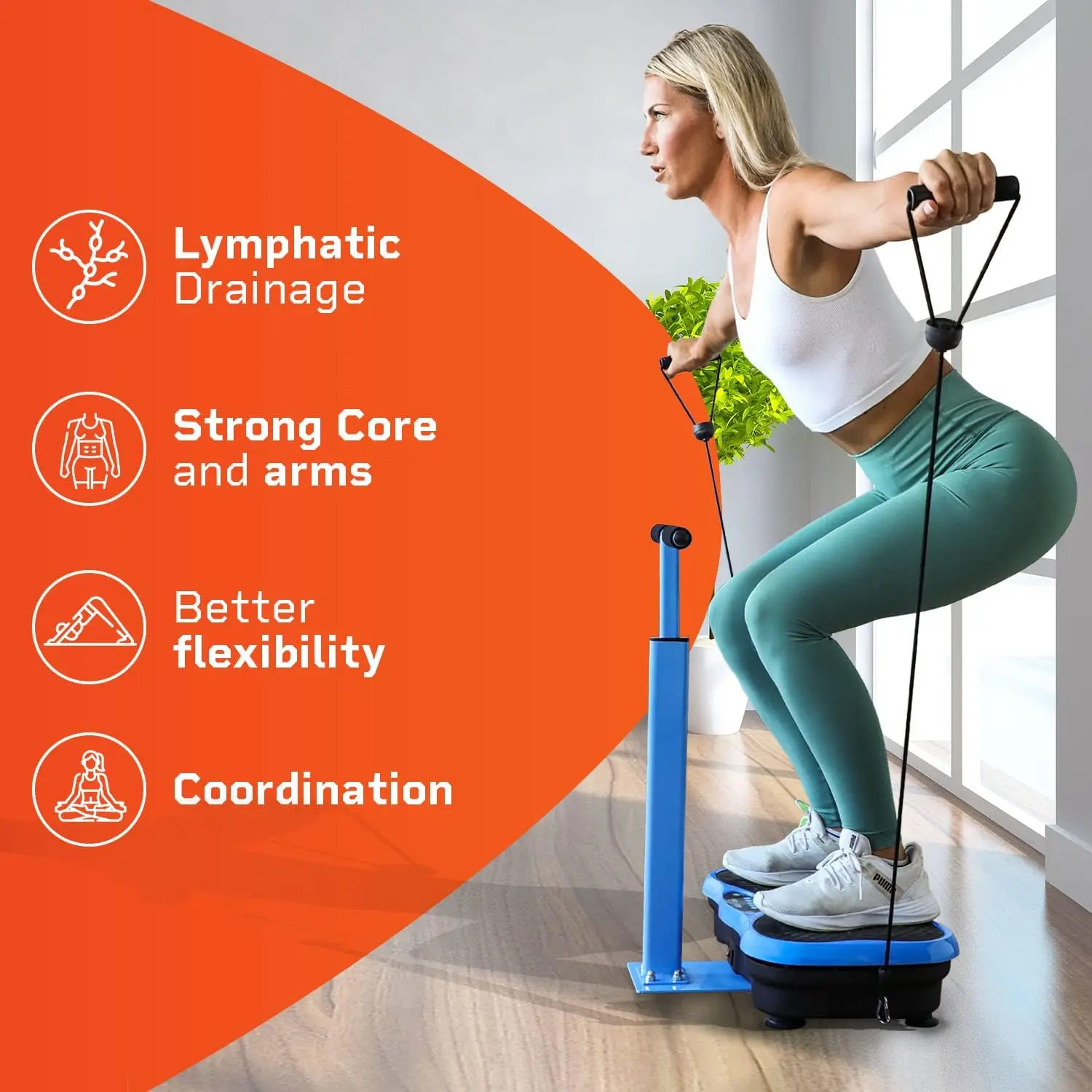 

Vibration Plate Exercise Machine with Magnetic Acupoints - Full Body Vibration Platform for Beginners and Recovery - Ideal Lymph