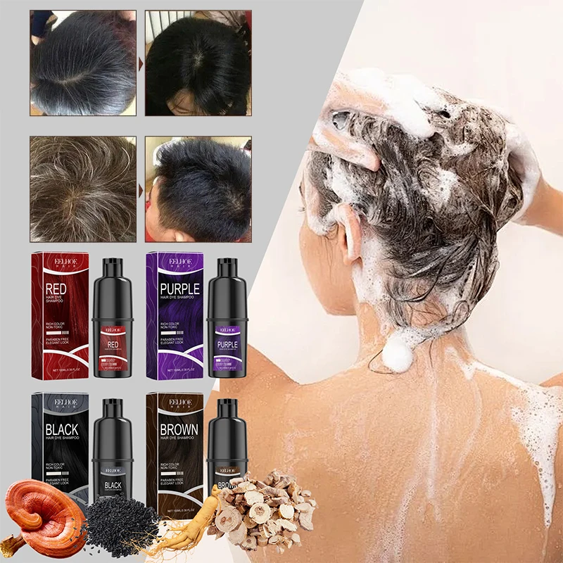 Hair Dye Shampoo Natural Harmless Quick Easy Hair Coloring Shampoo Smoothing Lasting Nourishing Shampoo Hair Dyeing Product Hot