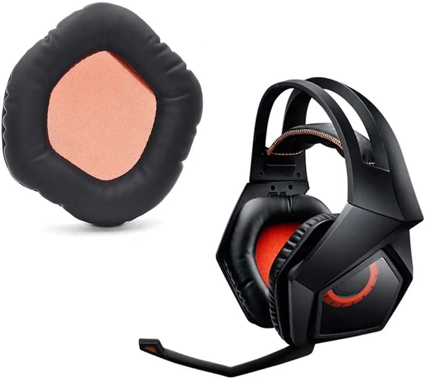 1 Pasang Bantalan Telinga Bantal Busa Memori Kulit Potein Pengganti untuk Headphone Nirkabel Asus Rog Strix 7.1 2.0 PRO DSP