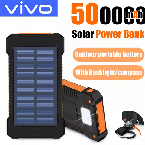VIVO 500000mAh Solar Power Bank Large Capacity Super Fast Charging Outdoor Portable External Battery for iPhone Samsung