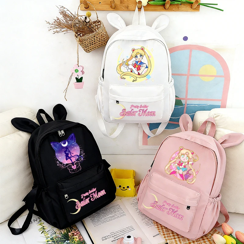 

Sailor Moon School Bag Anime Cute Girl Knapsack Teenager Kawaii Printed Backpack Student Large Capacity Book Bag Rucksack Gift