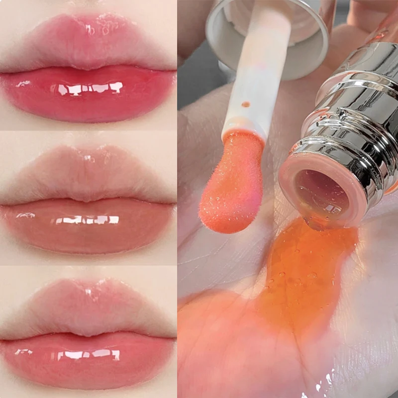 Cherry Red Liquid Lipstick Jelly Lasting Anti-drying Lip Gloss Sexy Moisturizing Non Sticky Cup Lip Tint labbra coreane Oil Makeup