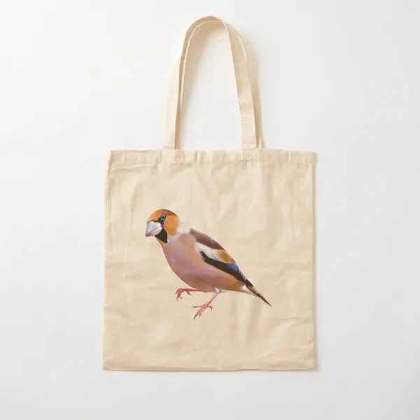 Grosbeak Bird Cotton  Canvas Bag Handbag Fabric Shoulder Bag Designer Reusable Tote Foldable Ladies Fashion Travel Women Shopper