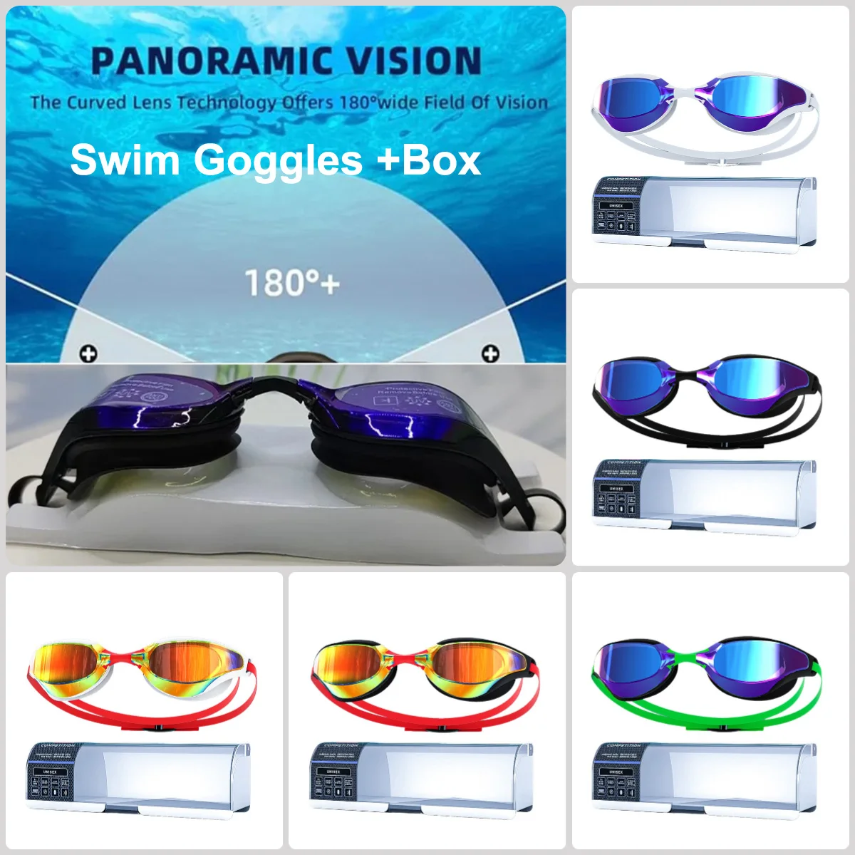 Anti-UV Swim Goggles Women Adjustable Professional Diving Glasses Wide View Clear Waterproof Men Silicone Goggle Eyewear