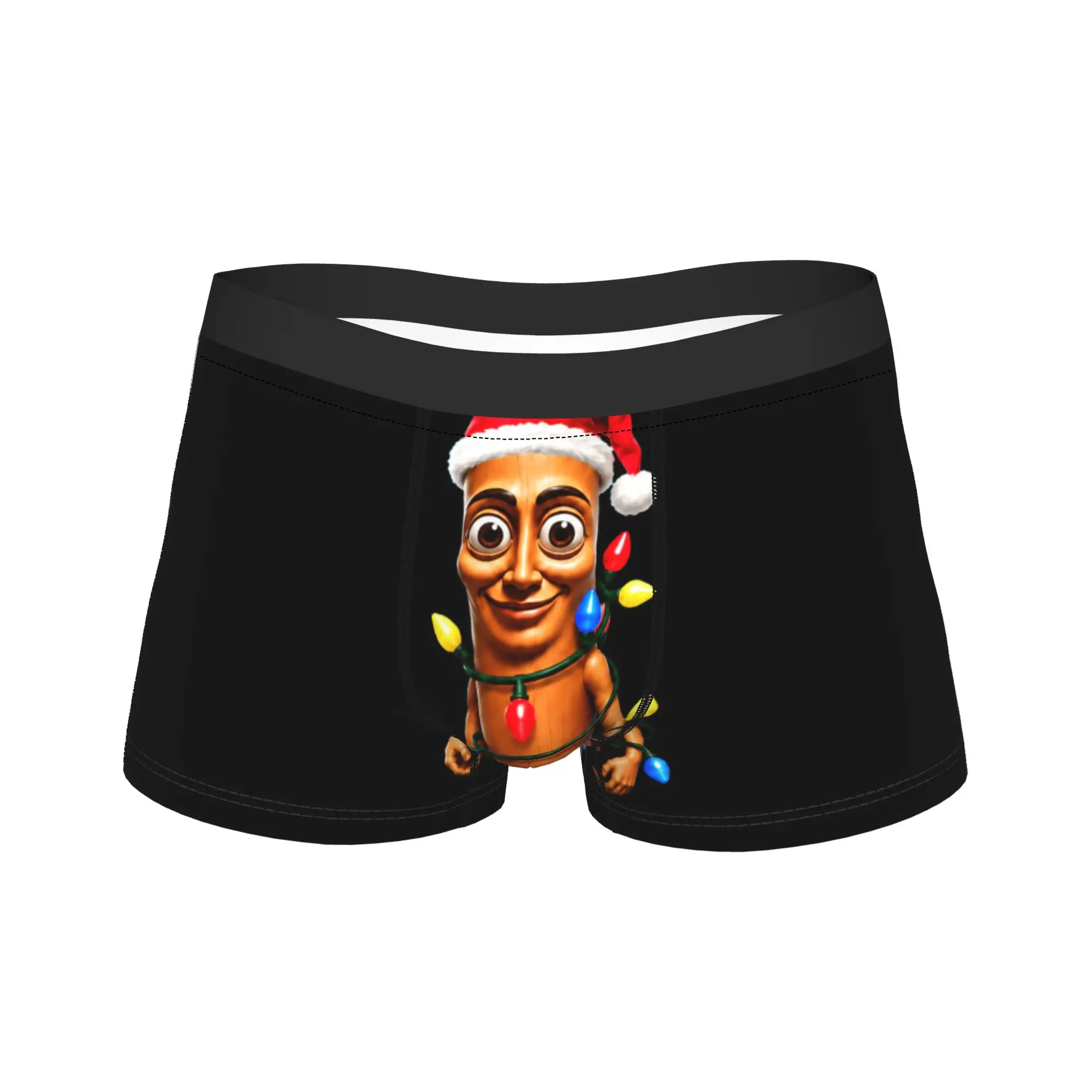 Tung Tung Sahur Santa Christmas Tree Lights Funny Xmas Meme Underwear Men Underpants Printing Classic Boxershorts Boxer Brief