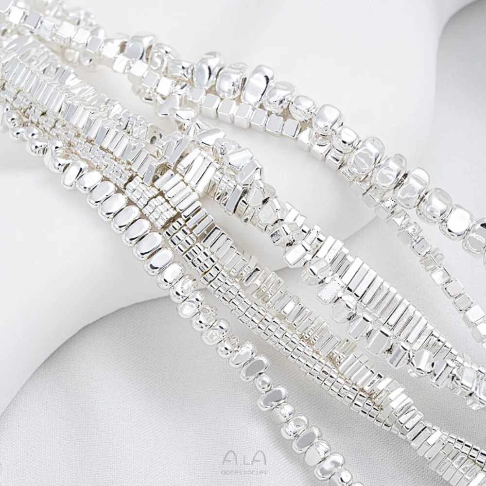 

Сломанный серебристый, черный желчный камень, посеребренные угловые бусины, квадратная речная дельта-разделитель, камень специальной формы, материал из бисера «сделай сам»